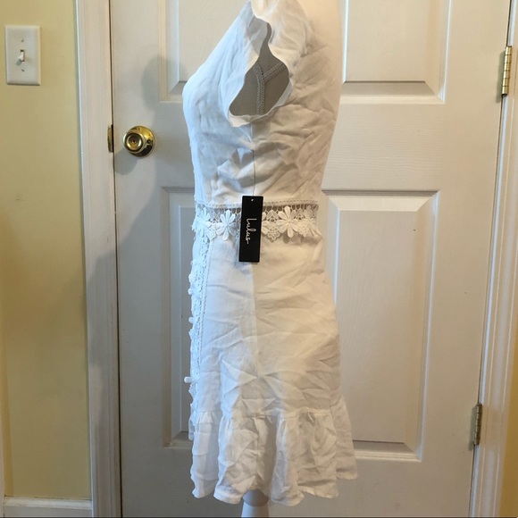 Lulu’s White Mini Dress Size Small NWT - Picture 2 of 9